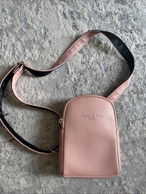 Blush Pink Leather Crossbody Belt Bag